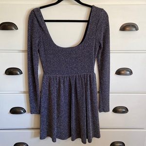 Free People Navy and Silver Metallic Dress Size Small